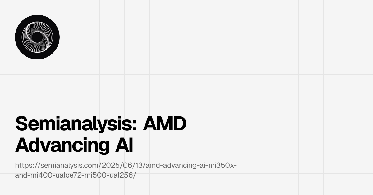 Semianalysis: AMD Advancing AI | Benched.ai